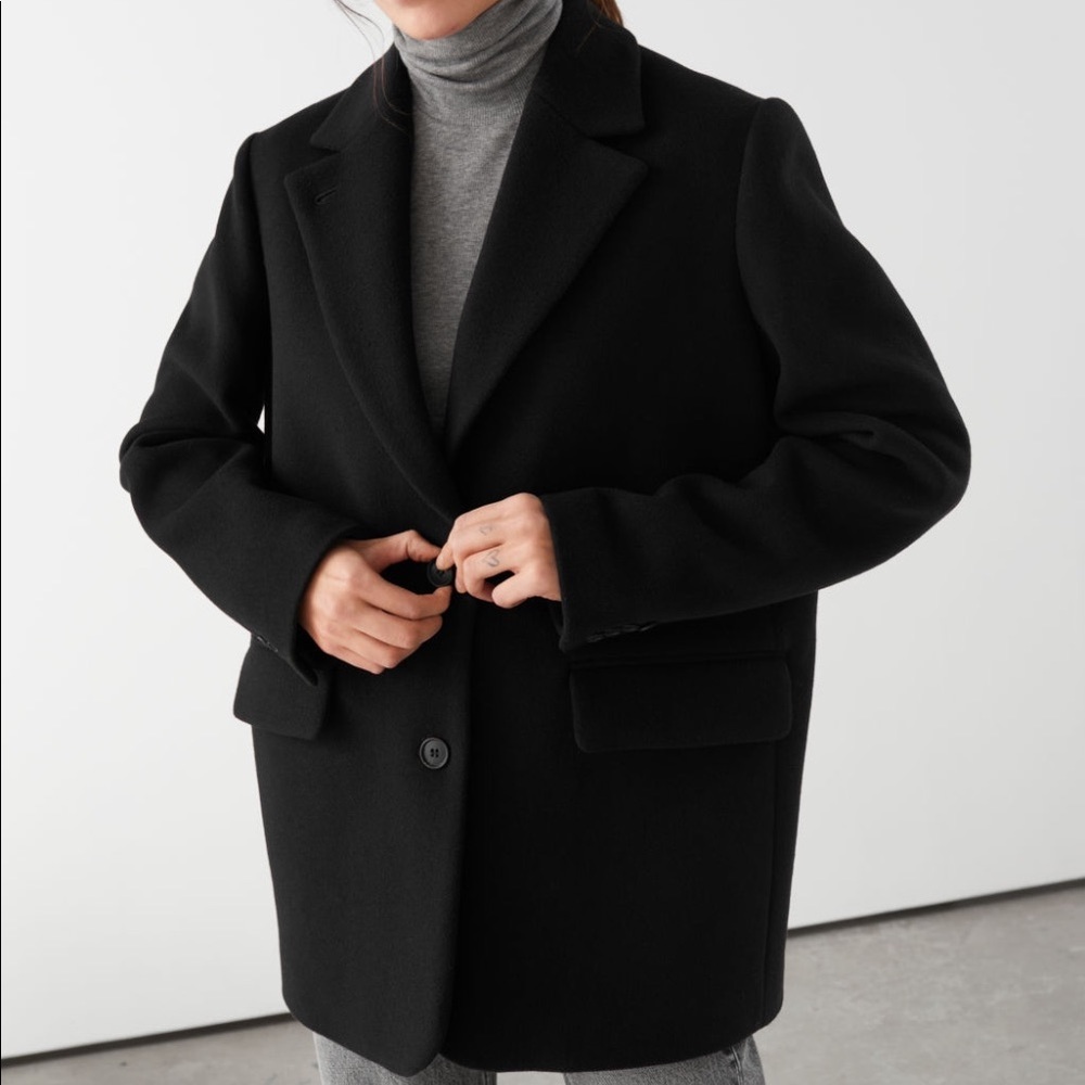 & Other Stories Wool Oversized Blazer in Black